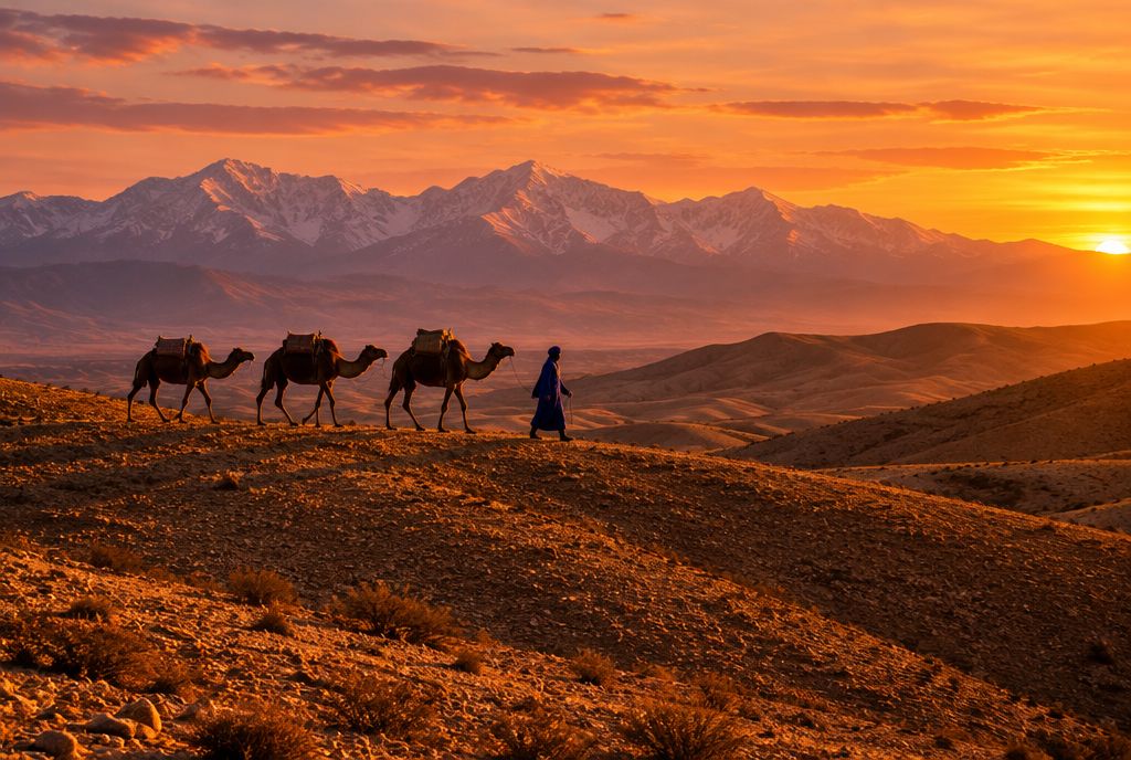 Excursion dans le désert d'Agafay au coucher du soleil depuis Marrakech