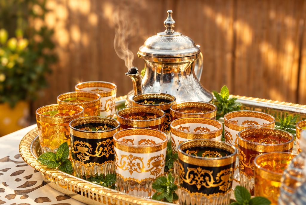 Thé à la menthe — service marocain authentique Lyron Hostel